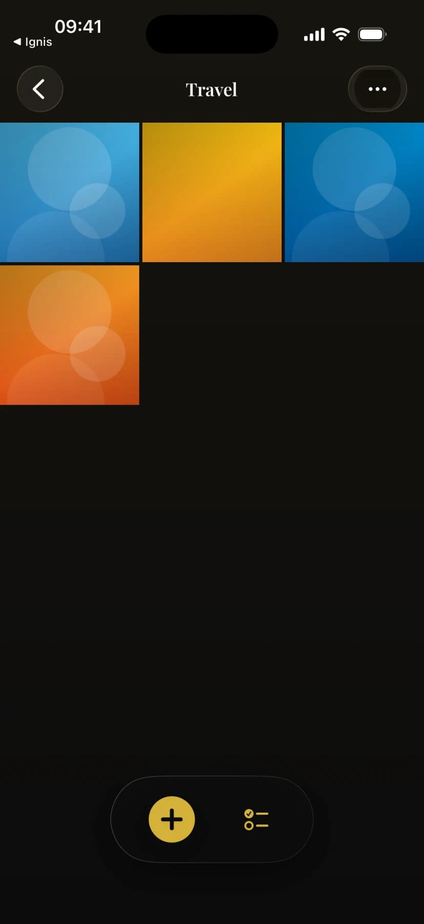 VaultSnap album view showing a grid of photos inside a private album